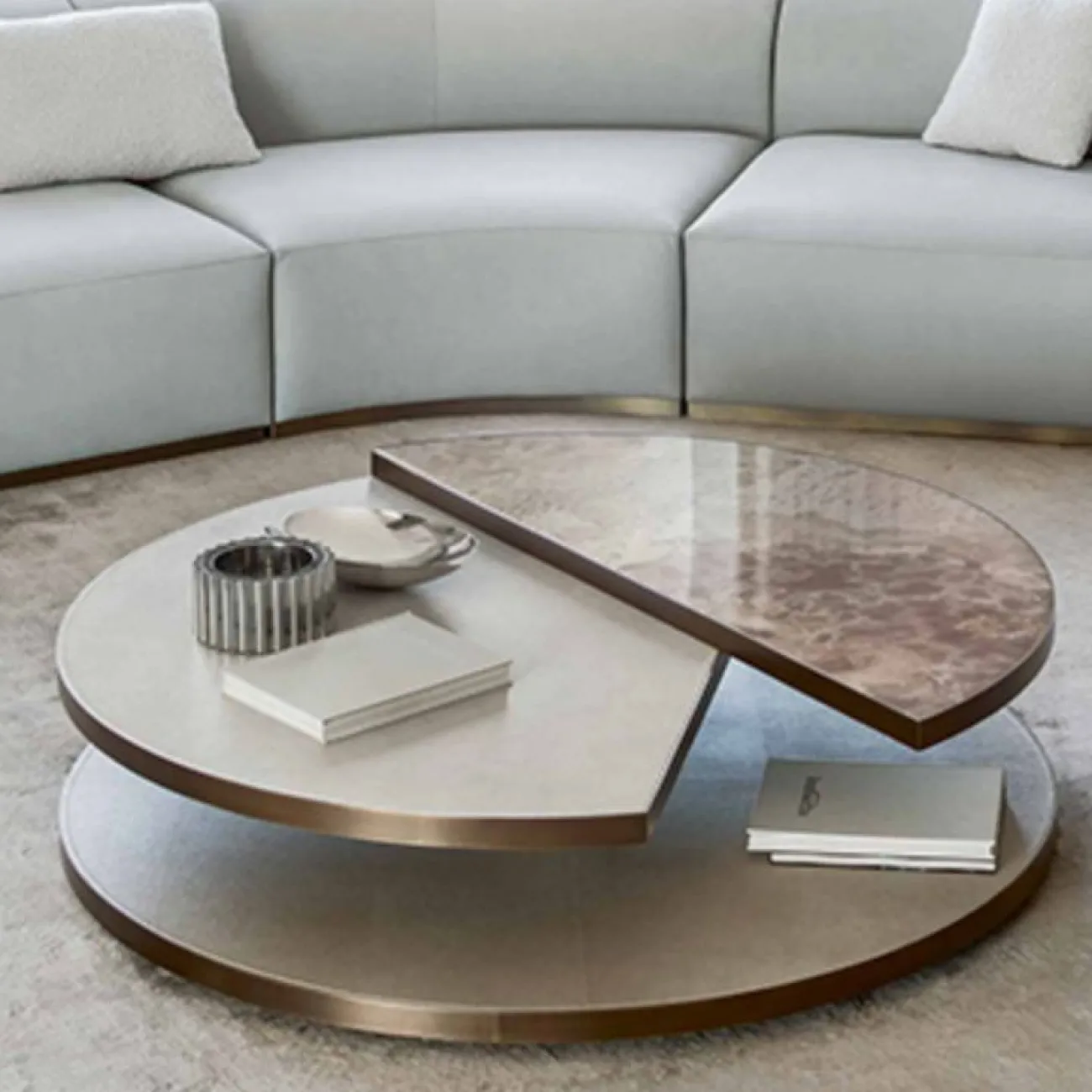 Оригинальный журнальный столик CJ Originality с мраморной столешницей JS39074-32