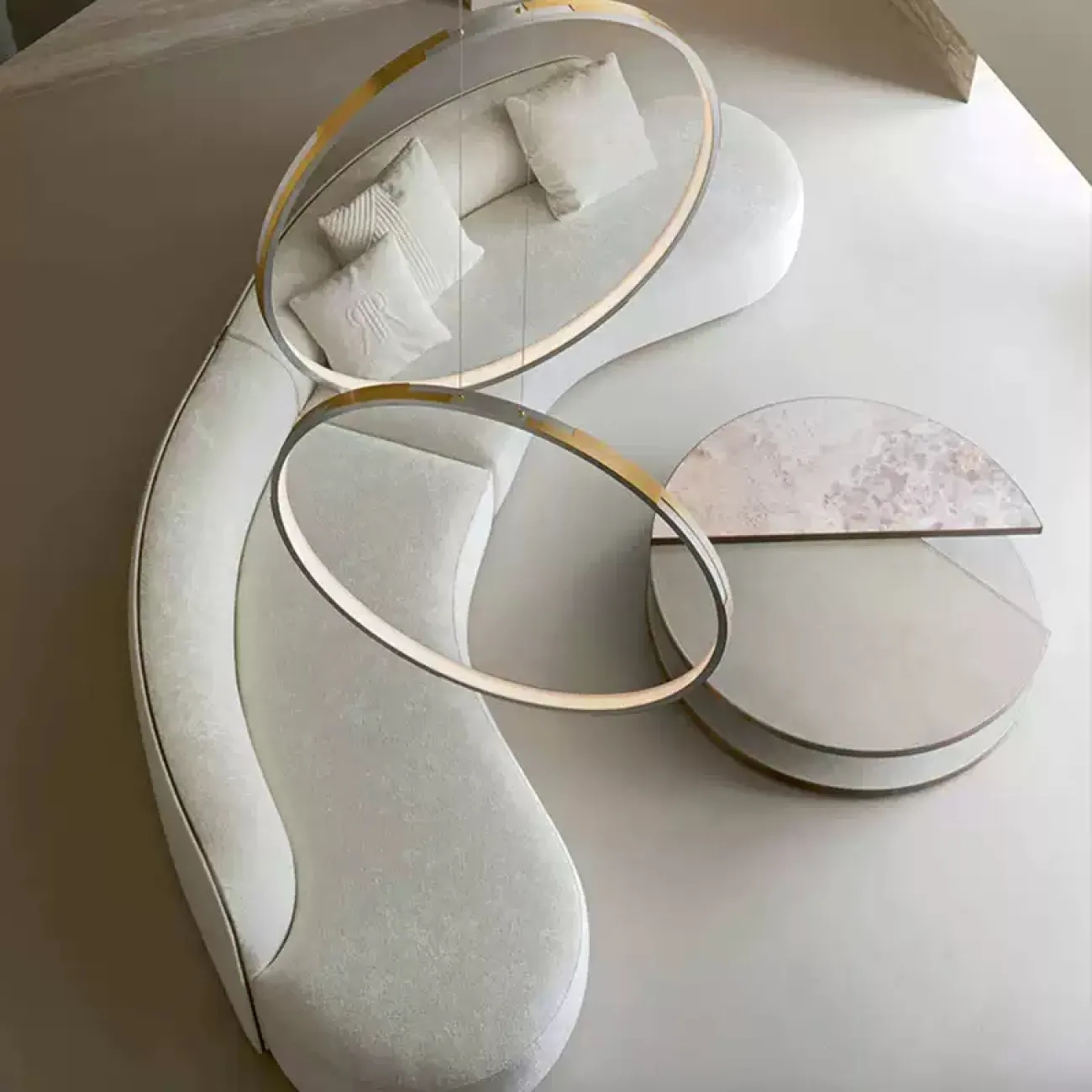 Оригинальный журнальный столик CJ Originality с мраморной столешницей JS39074-32