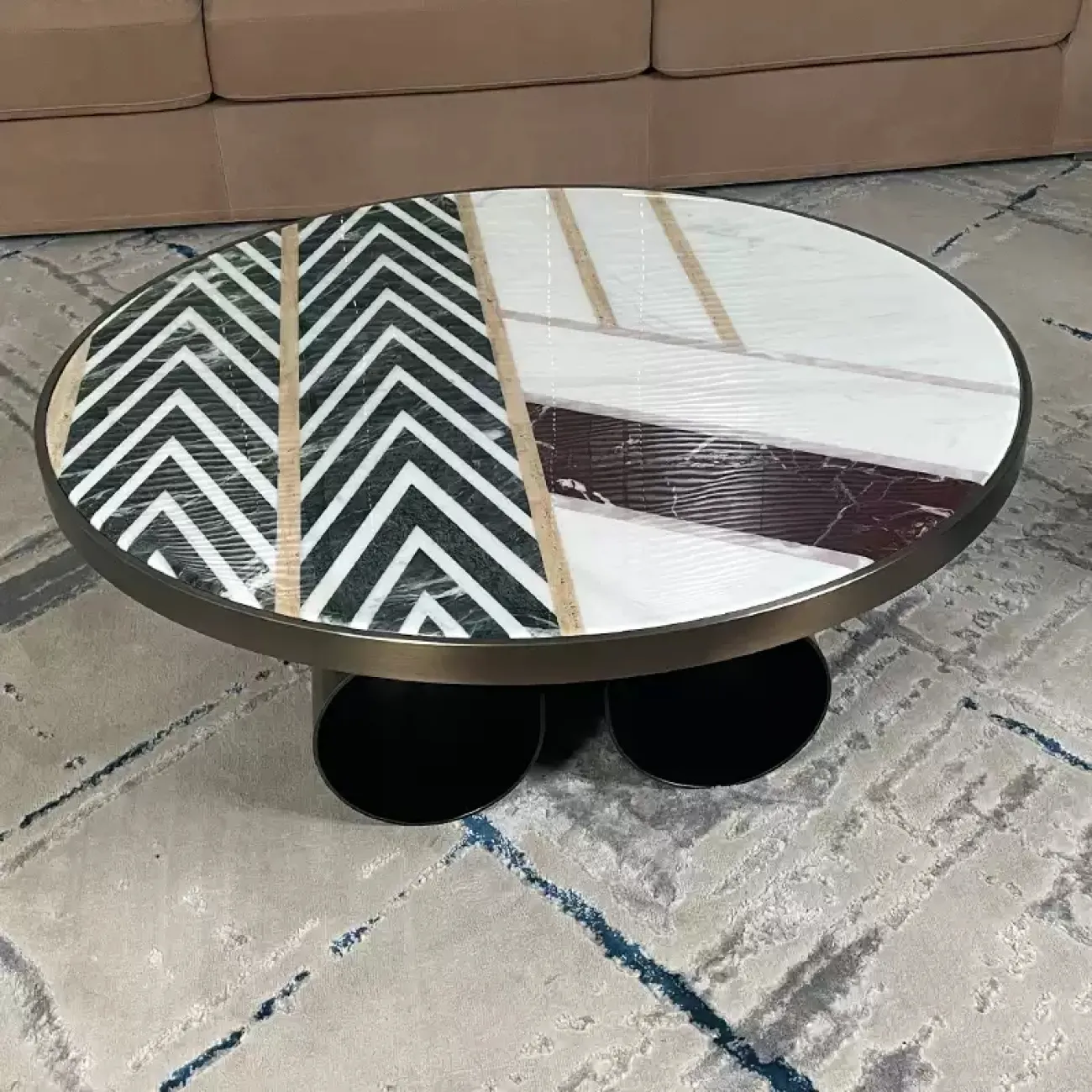 Элегантный журнальный столик CJ Originality со столешницей из мрамора JS39084-32