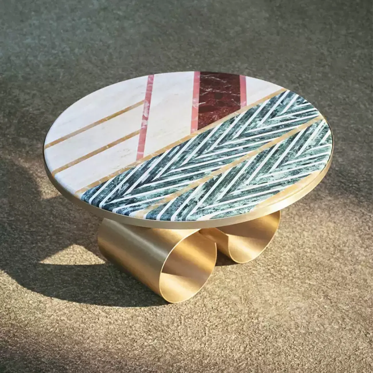 Элегантный журнальный столик CJ Originality со столешницей из мрамора JS39084-32