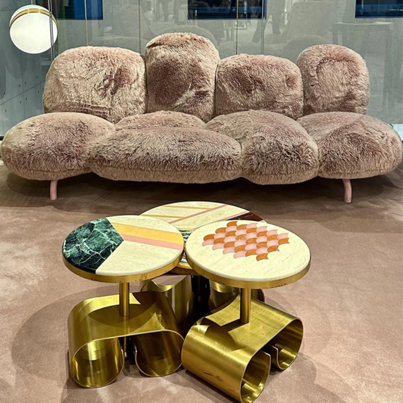 Элегантный журнальный столик CJ Originality со столешницей из мрамора JS39084-32