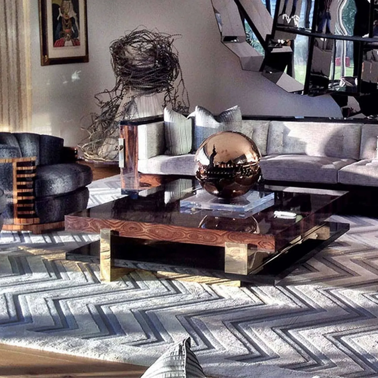 Элитный журнальный столик CJ Originality из дерева JS39085-32