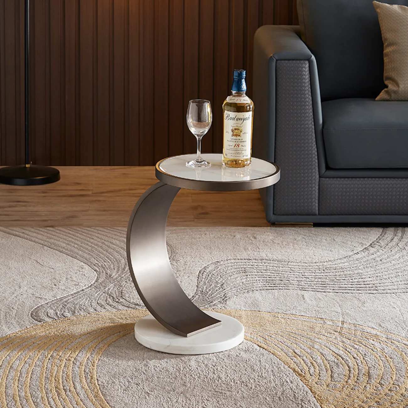 Миниатюрный журнальный столик CJ Originality из стали и мрамора JS39088-32