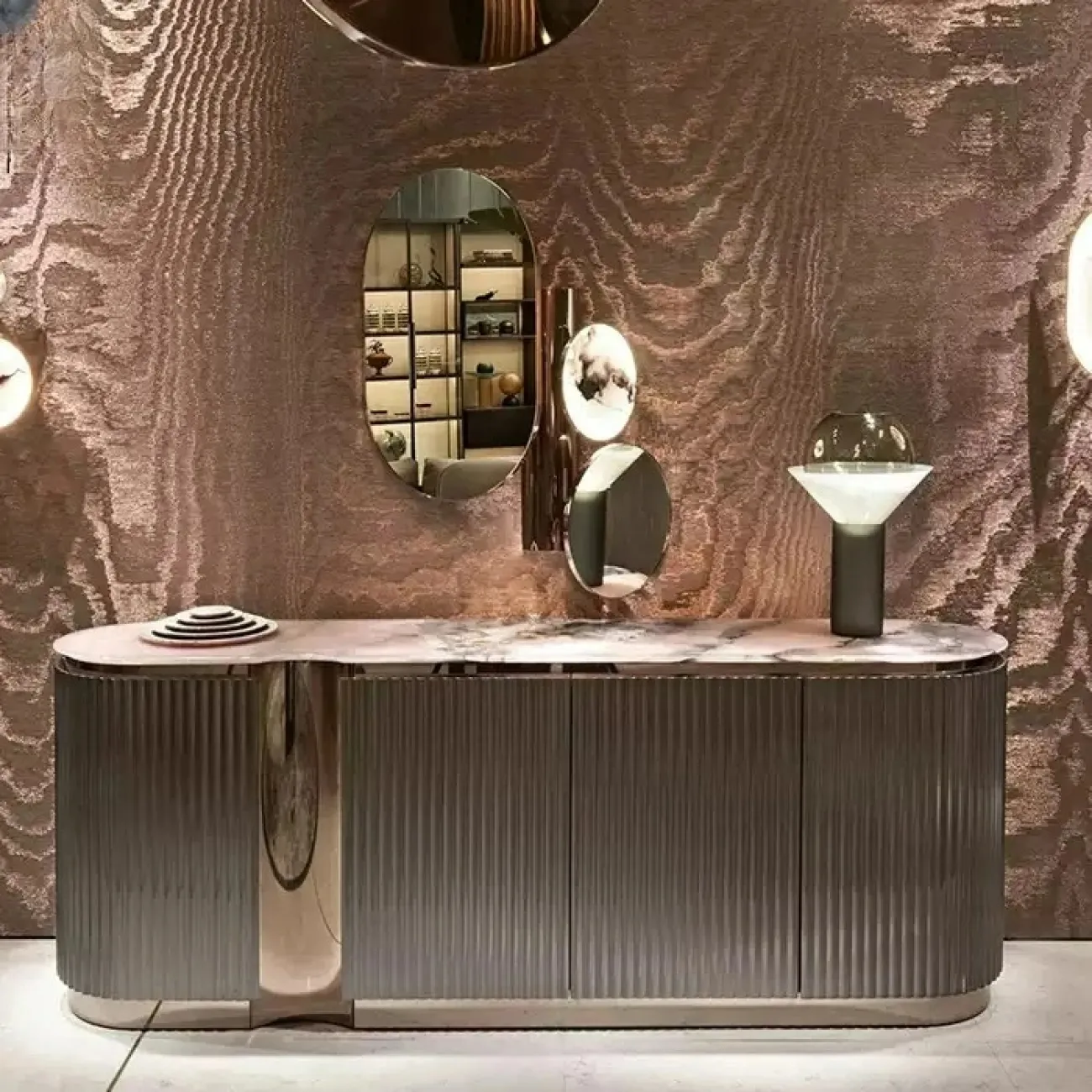 Элегантный буфет CJ Originality с мраморной столешницей BF39092-32