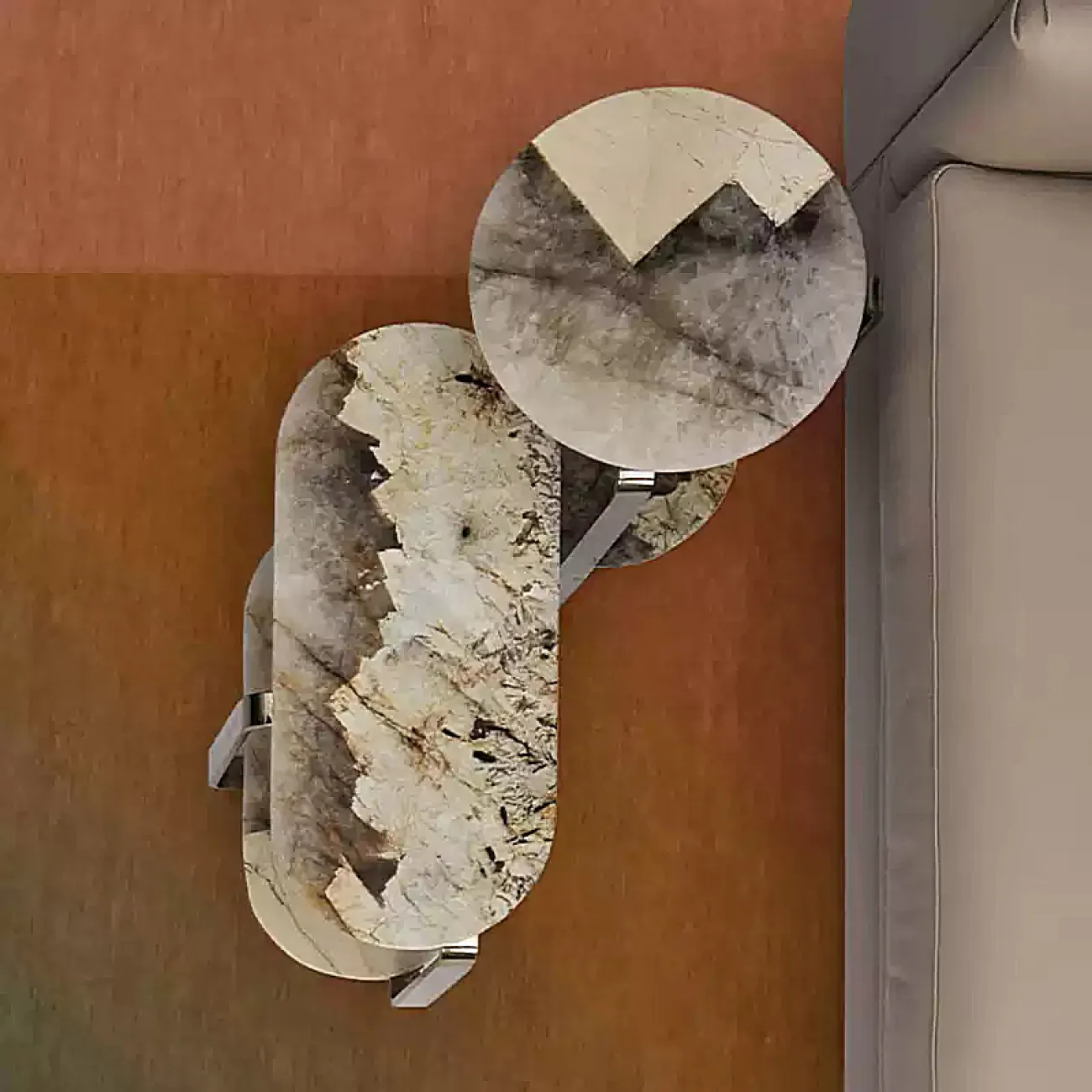 Миниатюрный журнальный столик CJ Originality из стали и мрамора JS39095-32