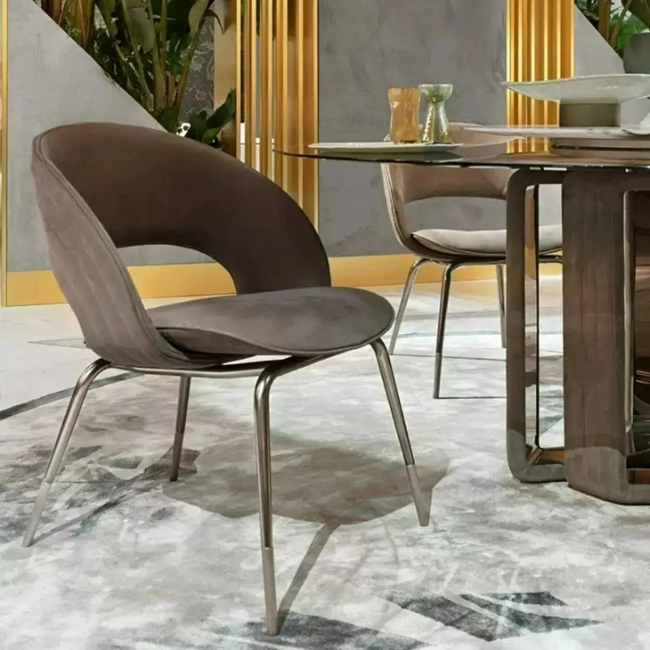 Эргономичный обеденный стул CJ Originality из стали и искусственной кожи OS39099-32