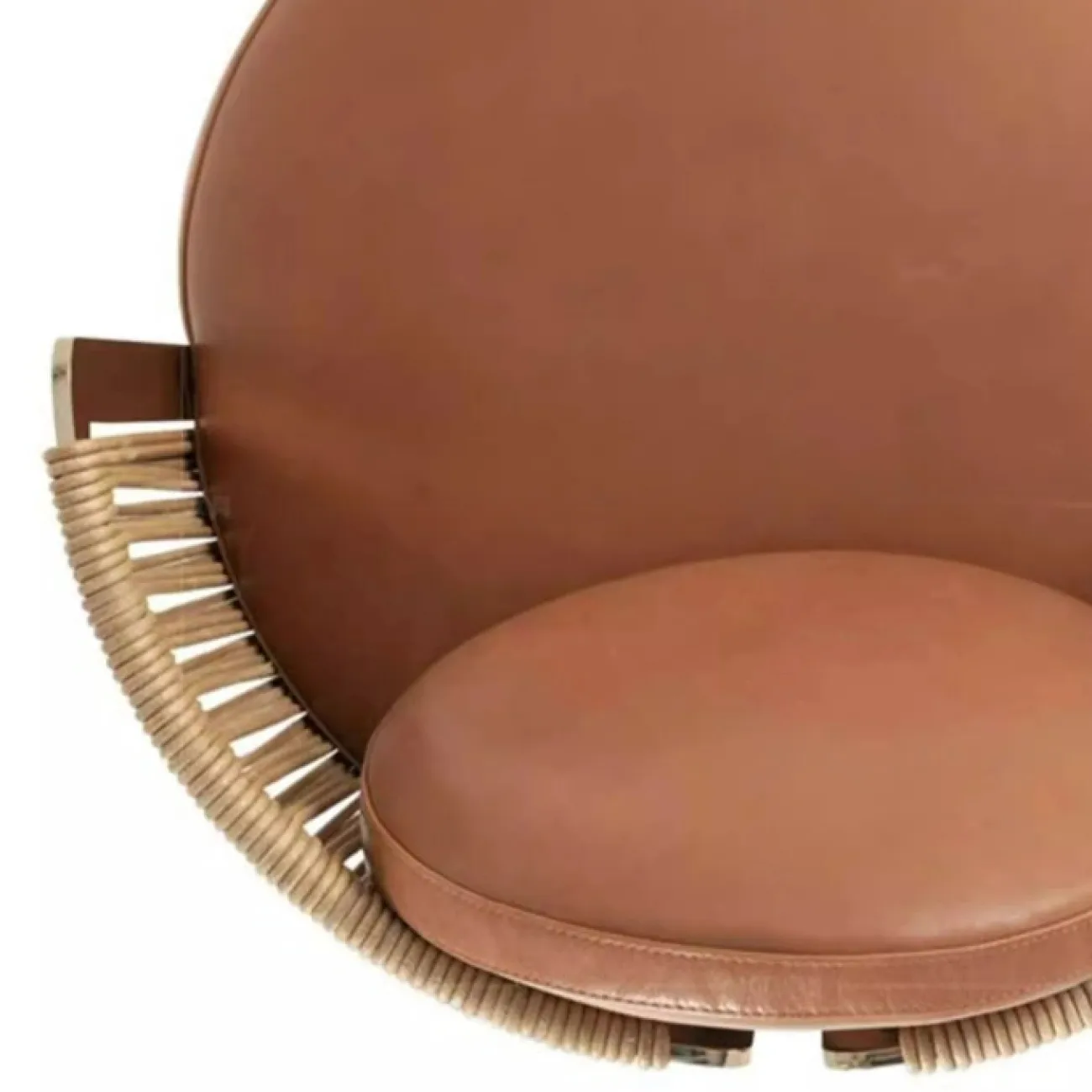 Стильное кресло CJ Originality от LaLume из текстиля с плетением из кожи KR39100-32