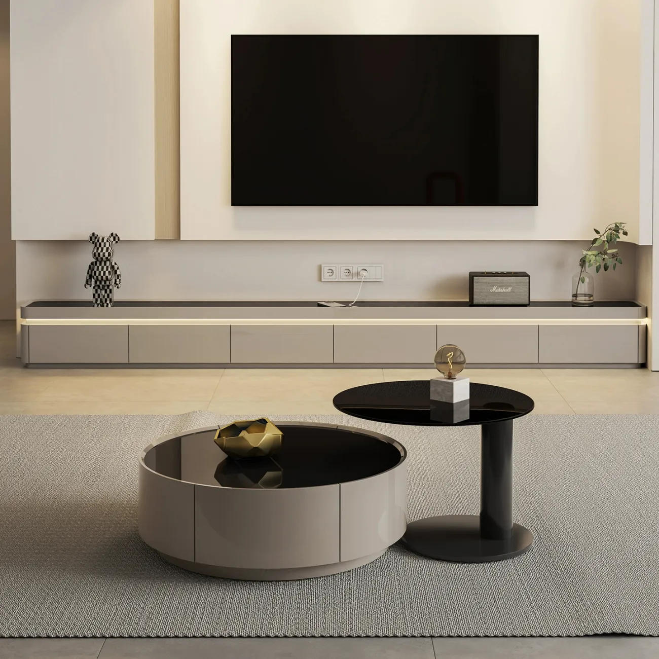 Стильные журнальные столики Yuhao из дерева, стали и стекла JS39106-32 Стильные журнальные столики Yuhao из дерева, стали и стекла JS39106-32