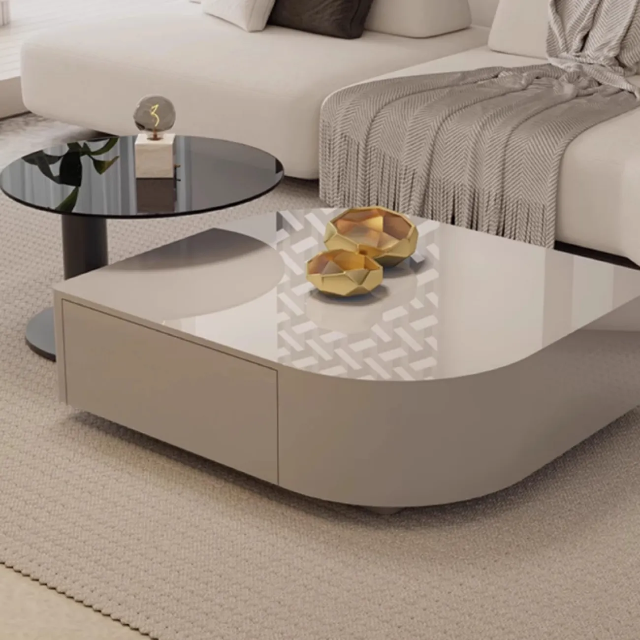 Стильные журнальные столики Yuhao из дерева, стали и стекла JS39106-32 Стильные журнальные столики Yuhao из дерева, стали и стекла JS39106-32