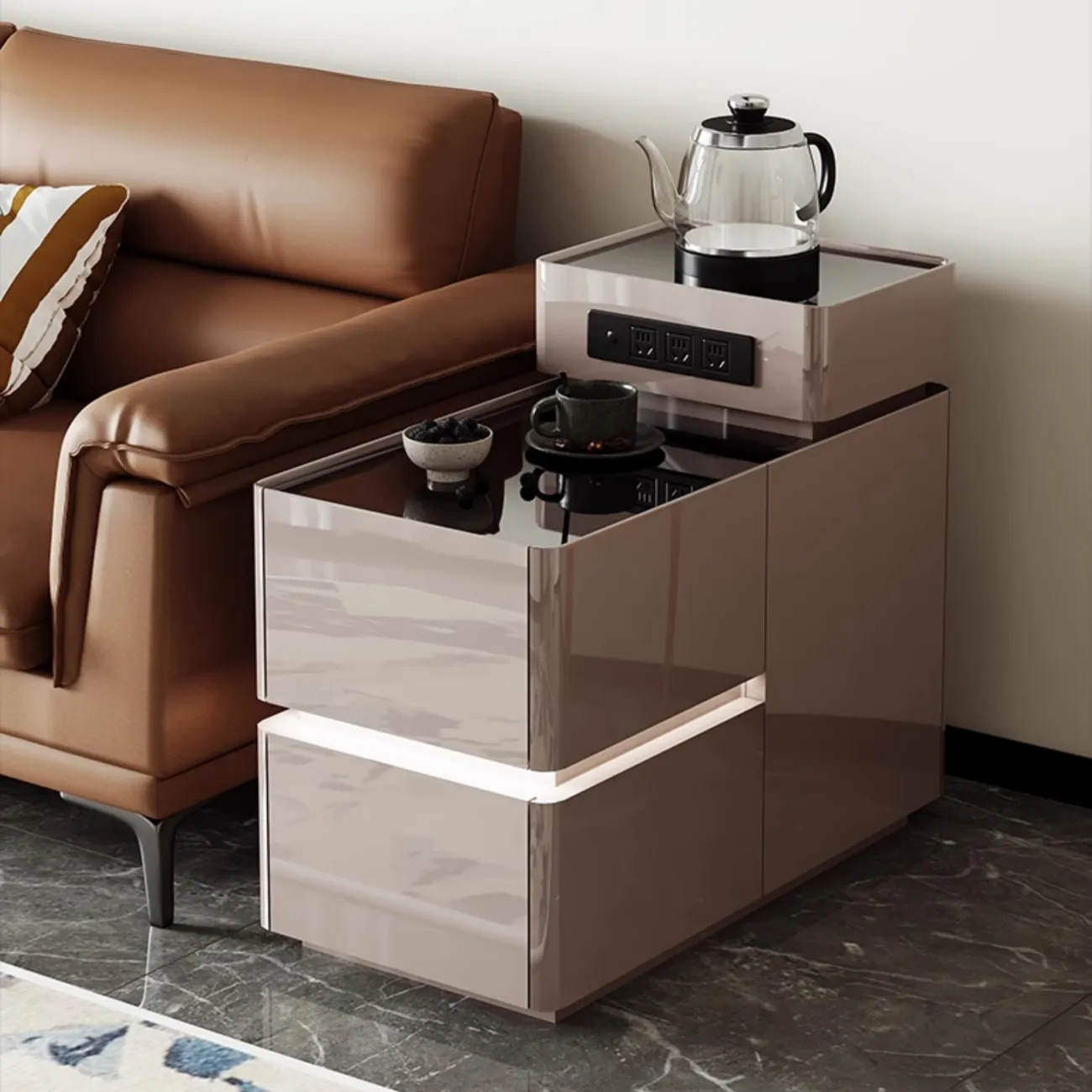 Стильный журнальный столик Yuhao с функциональным блоком JS39112-32