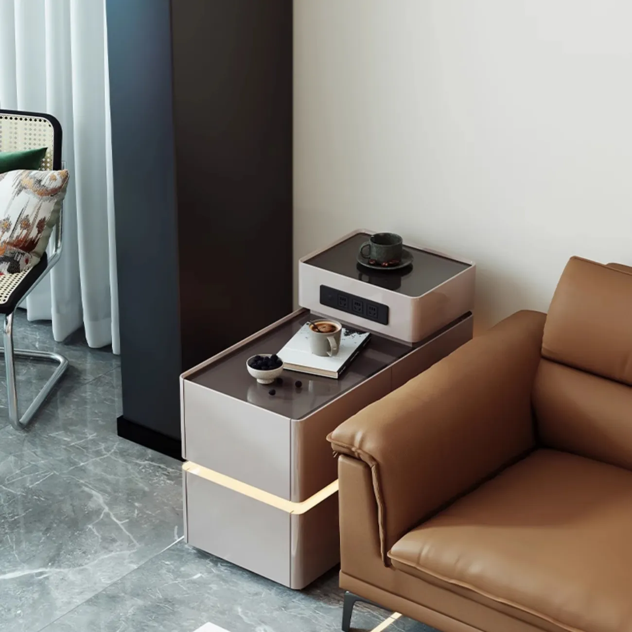 Стильный журнальный столик Yuhao с функциональным блоком JS39112-32