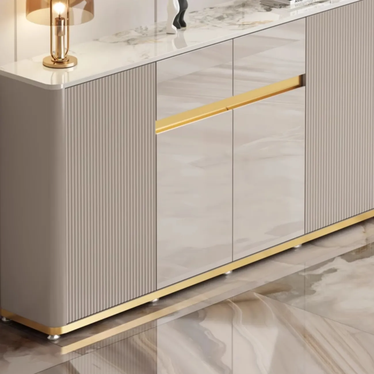 Элегантный комод Yuhao с мраморной столешницей KD39113-32 Элегантный комод Yuhao с мраморной столешницей KD39113-32