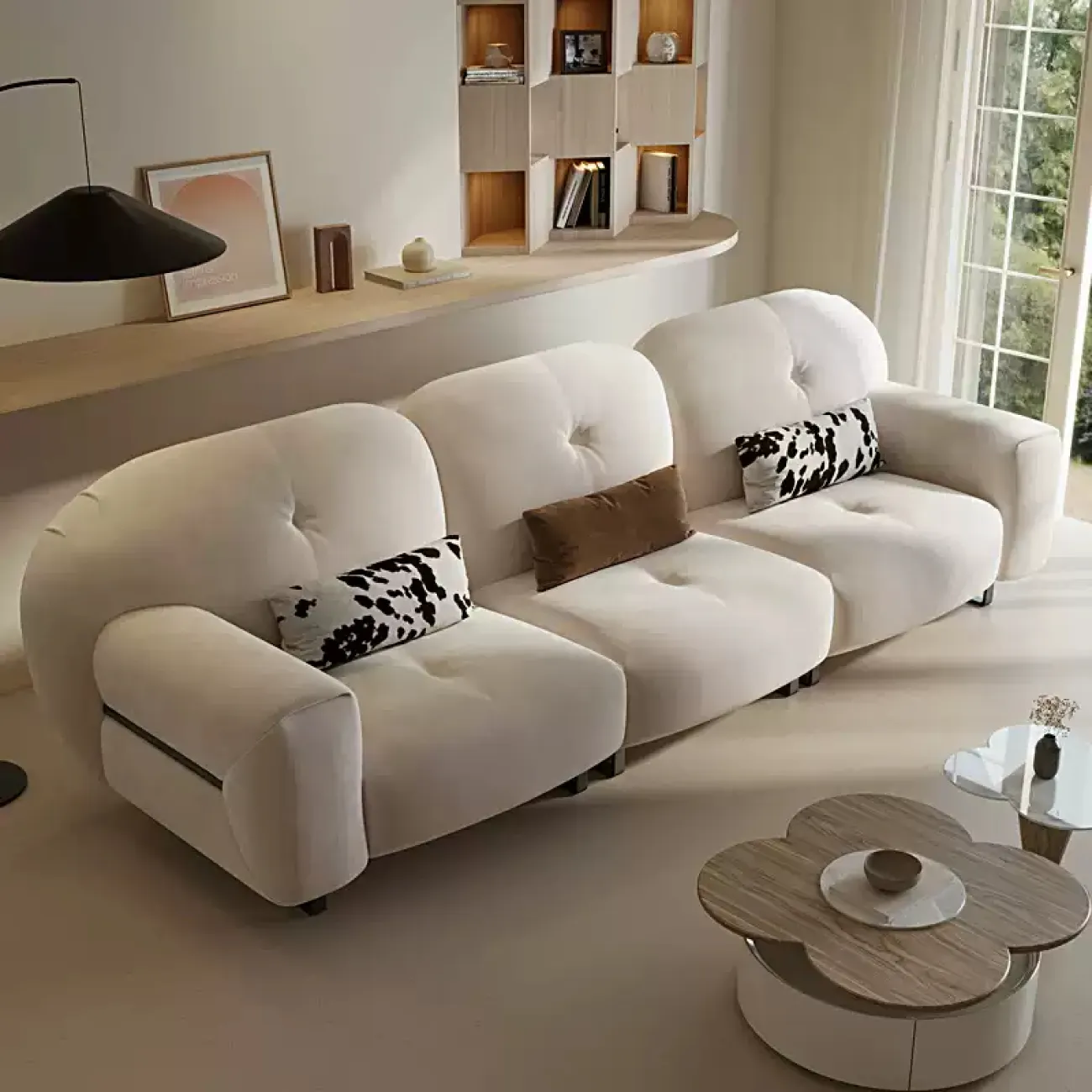  Стильный диван Yuhao от LaLume из кожи или текстиля DV39116-32