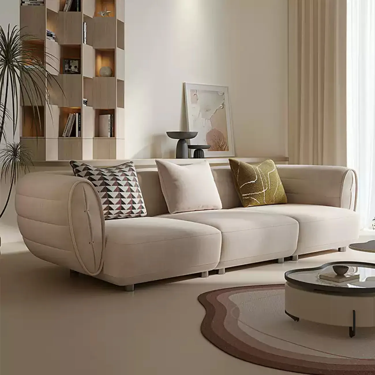 Элегантный диван Yuhao от LaLume из кожи, экокожи или текстиля DV39117-32