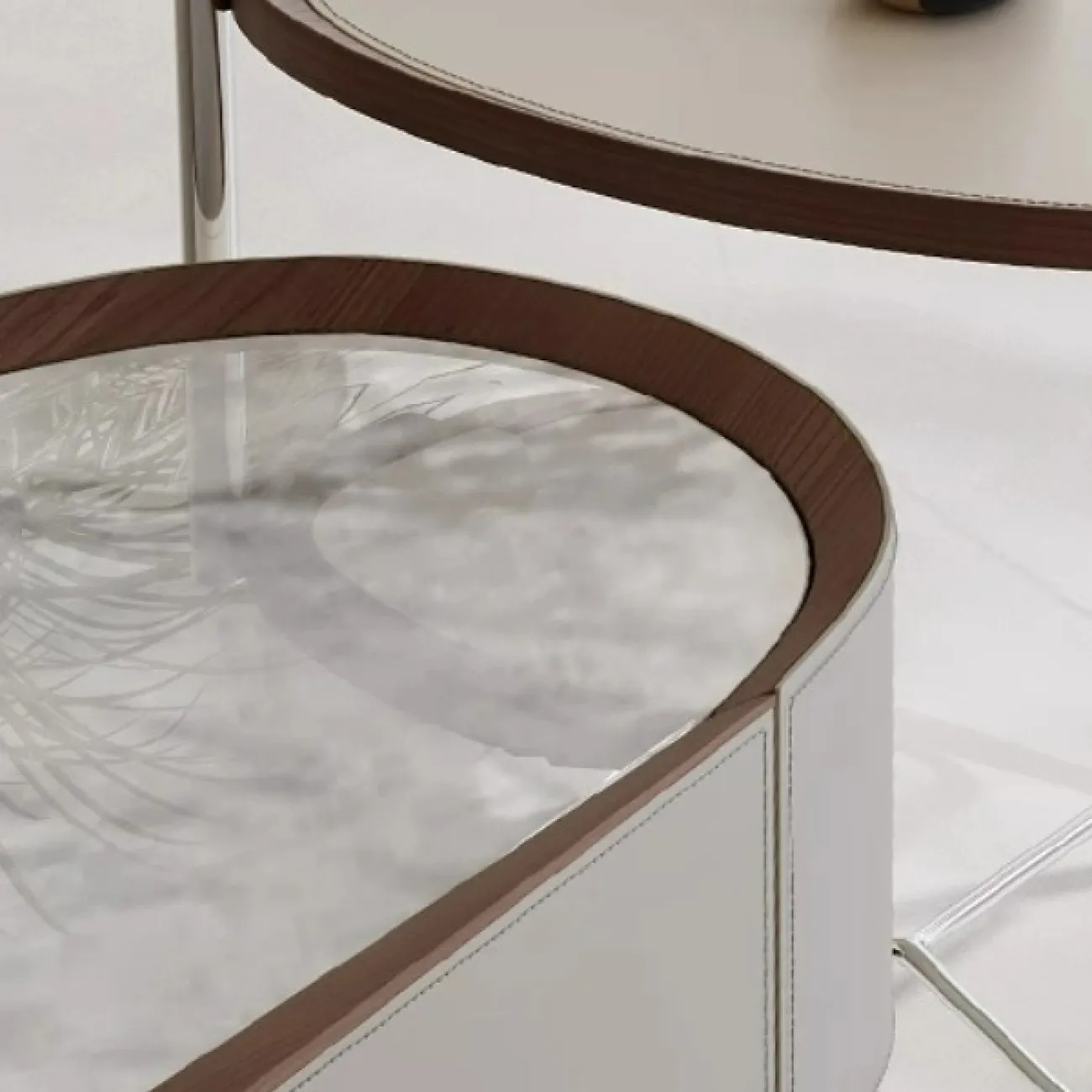 Стильные журнальные столики Yuhao со столешницей из мрамора, обитый кожей JS39119-32