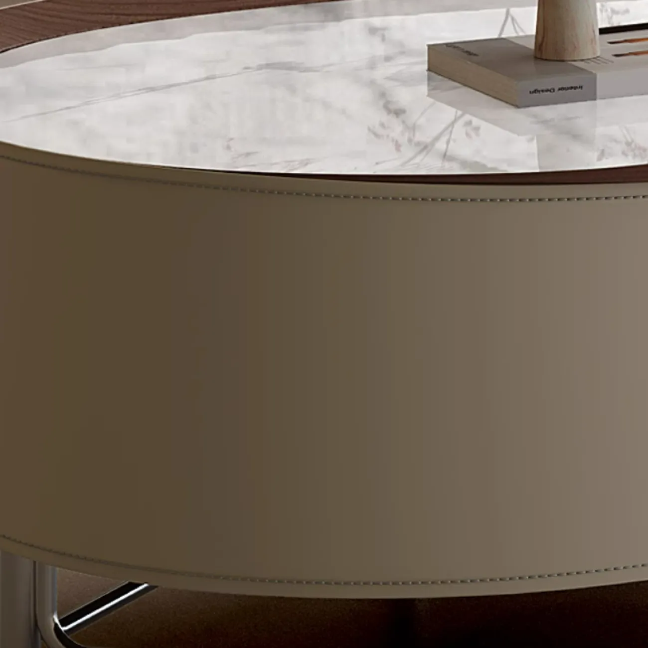 Стильные журнальные столики Yuhao со столешницей из мрамора, обитый кожей JS39119-32