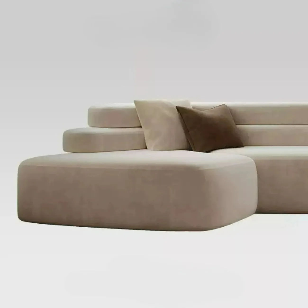 Большой диван Yuhao от LaLume из дерева или текстиля DV39122-32