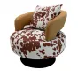 Поворотное кресло Yuhao от LaLume из текстиля и кожи KR39124-32