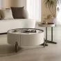 Стильные журнальные столики Yuhao со столешницей из мрамора, обитый кожей JS39125-32