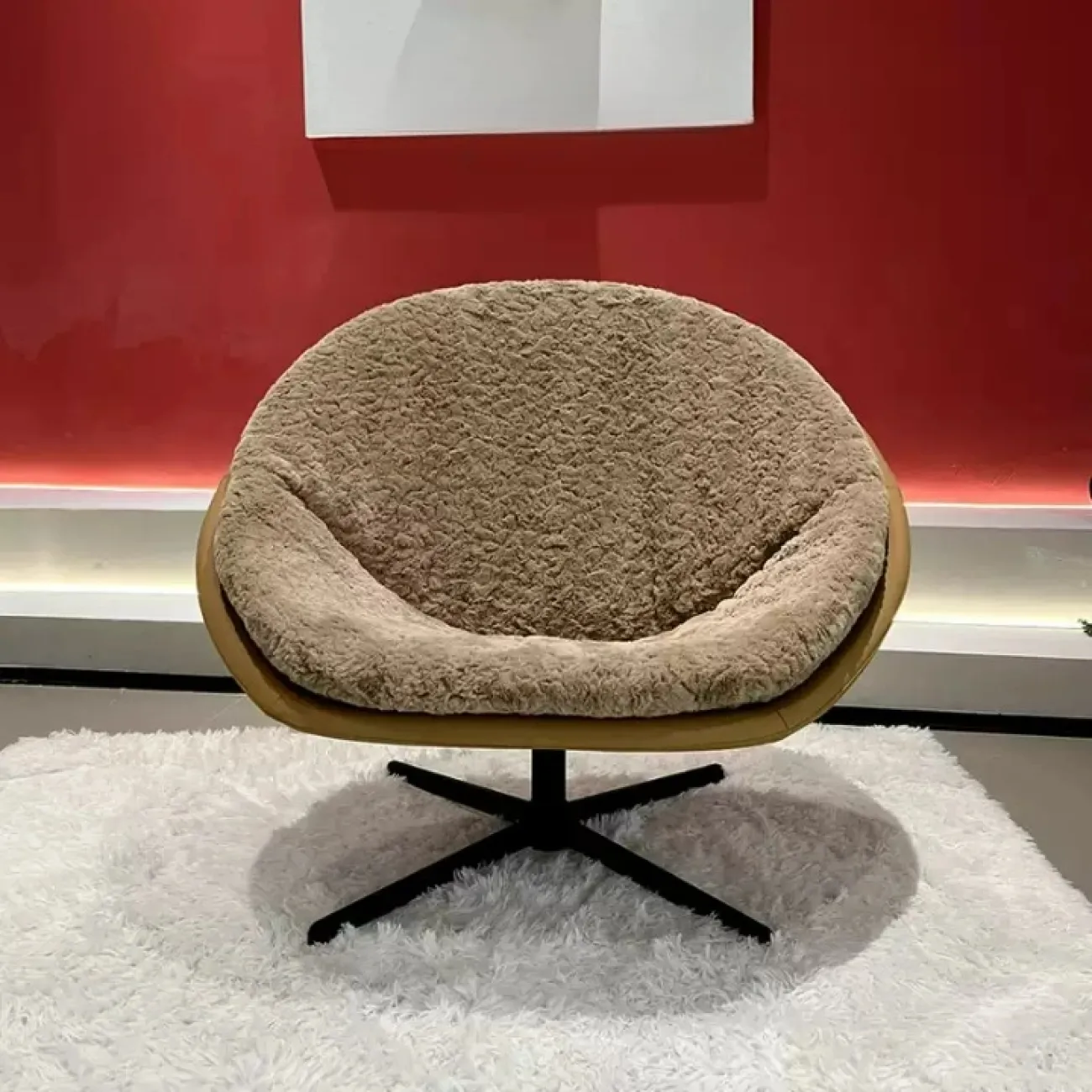 Стильное кресло Yuhao от LaLume из кожи и шерсти KR39120-32