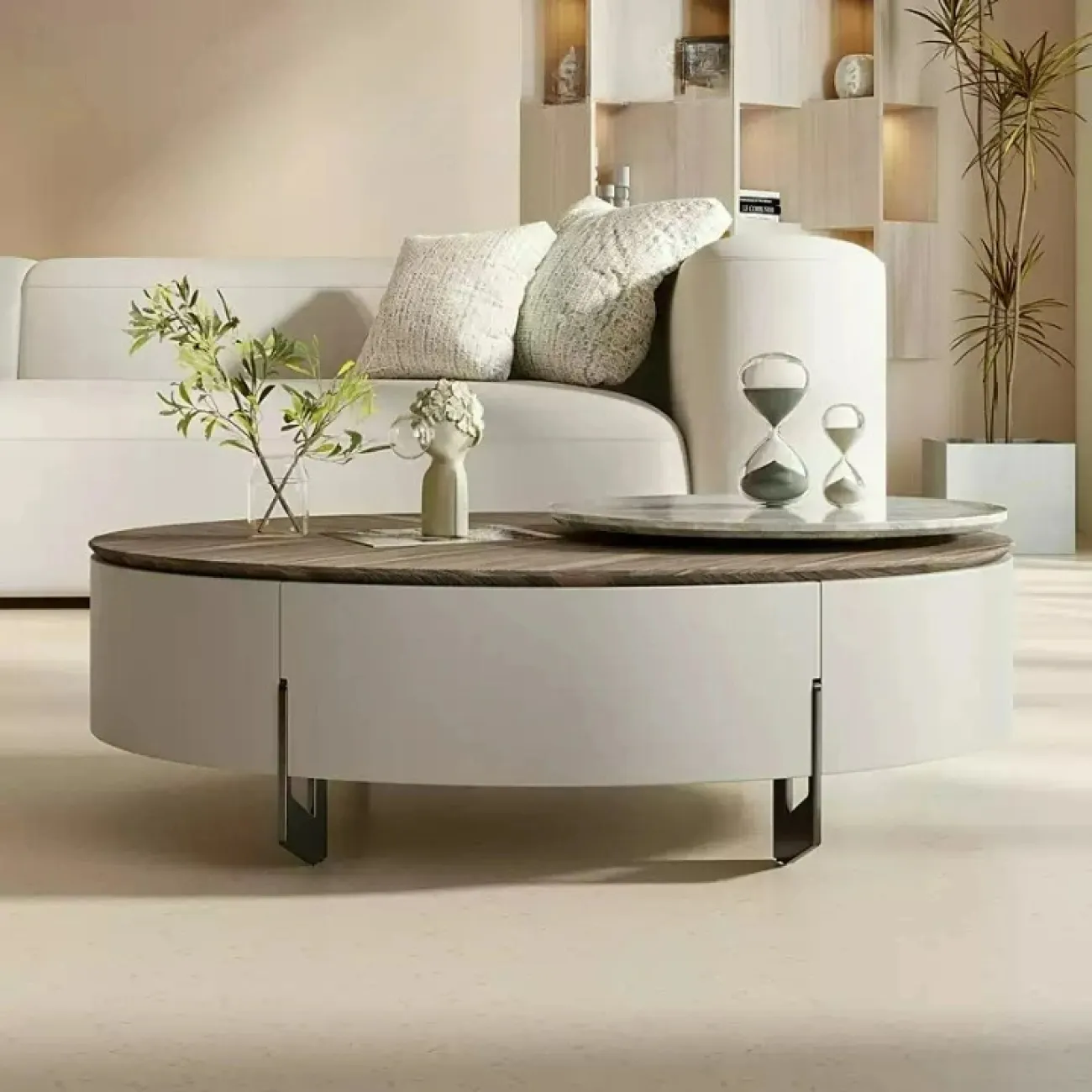 Элегантный журнальный столик Yuhao из дерева и мрамора JS39129-32