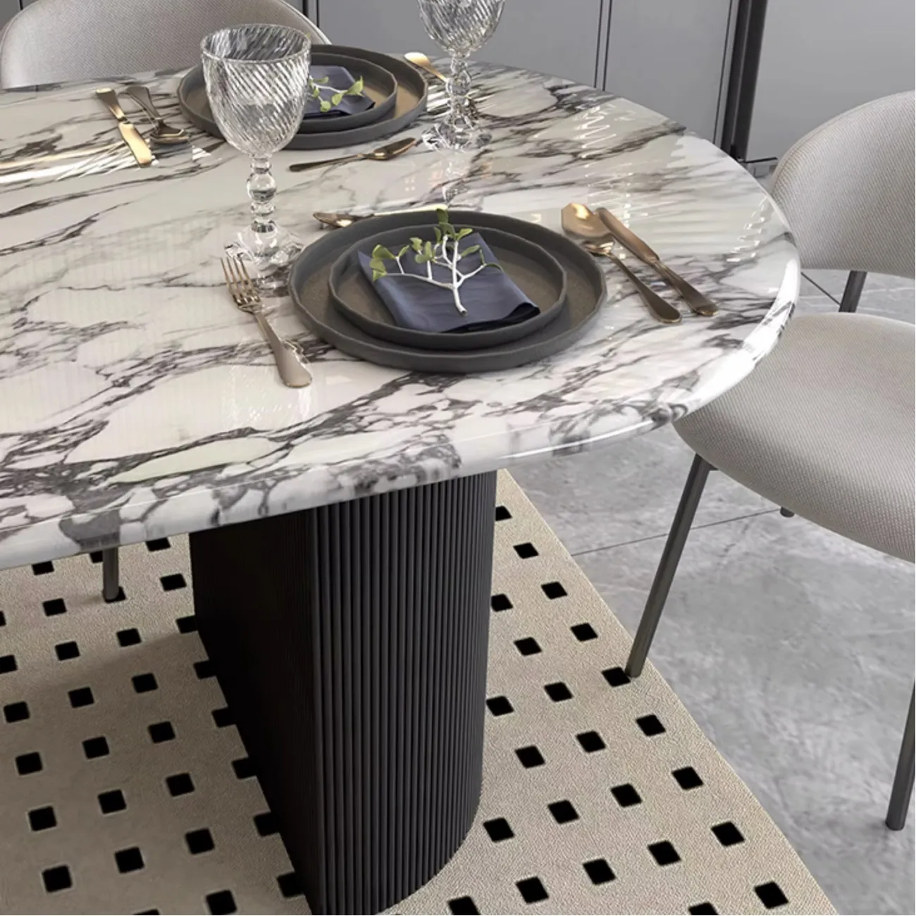 Роскошный обеденный стол AOSAI из мрамора OS39143-32 Роскошный обеденный стол AOSAI из мрамора OS39143-32