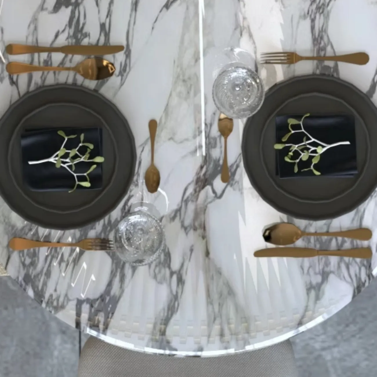 Роскошный обеденный стол AOSAI из мрамора OS39143-32 Роскошный обеденный стол AOSAI из мрамора OS39143-32