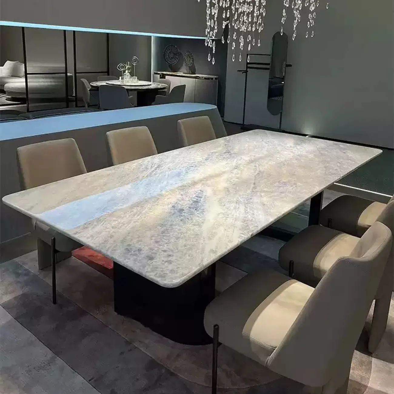 Роскошный обеденный стол AOSAI из мрамора OS39145-32 Роскошный обеденный стол AOSAI из мрамора OS39145-32