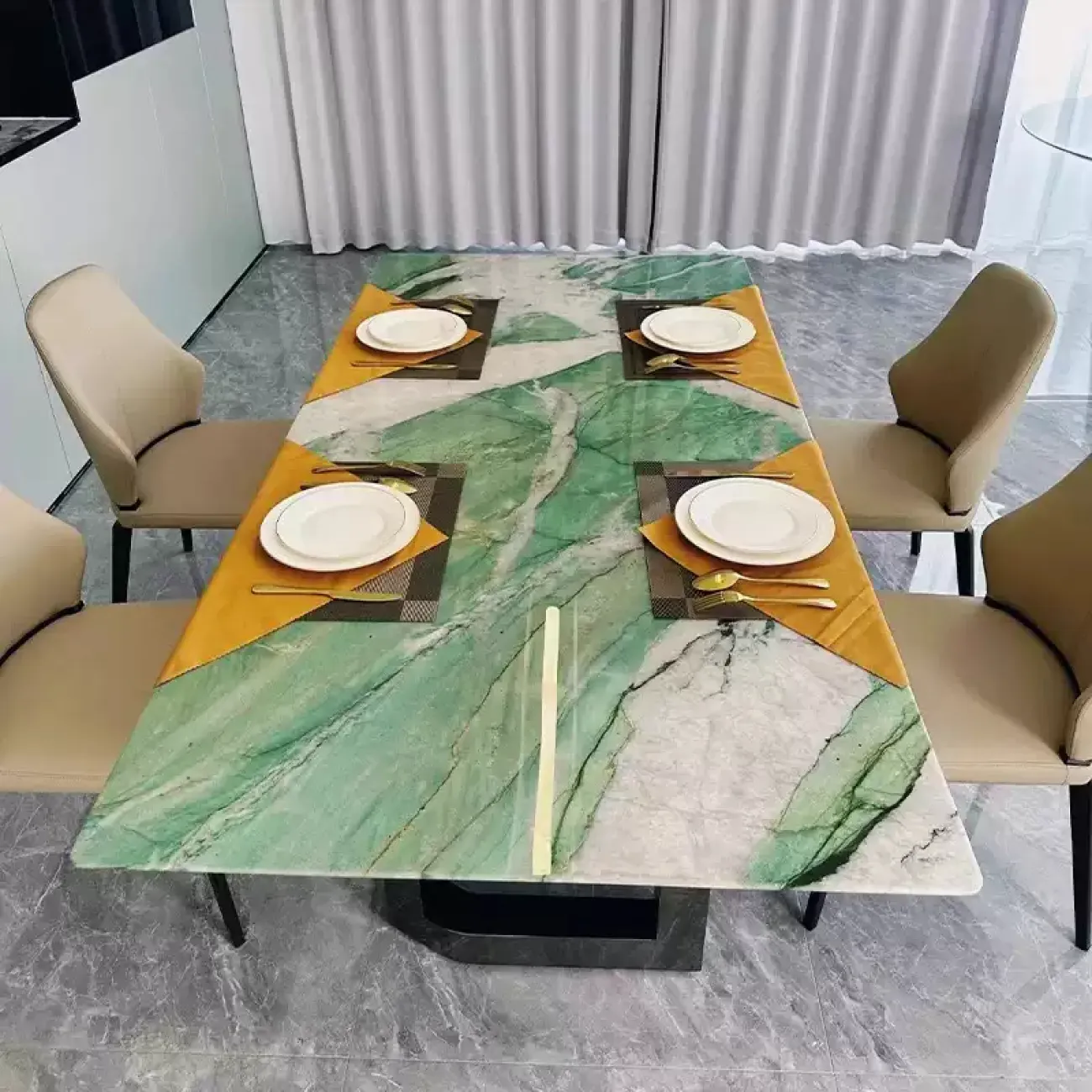 Роскошный обеденный стол AOSAI из мрамора OS39146-32 Роскошный обеденный стол AOSAI из мрамора OS39146-32