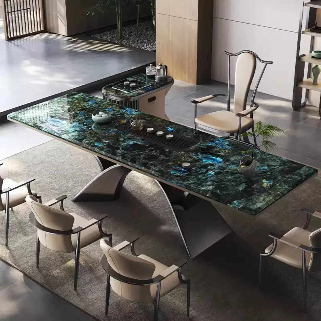 Роскошный чайный стол AOSAI из мрамора OS39147-32