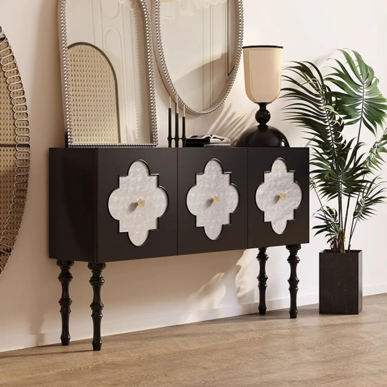 Элегантный сервант Linko из дерева с натуральным перламутром SV39149-32 Элегантный сервант Linko из дерева с натуральным перламутром SV39149-32