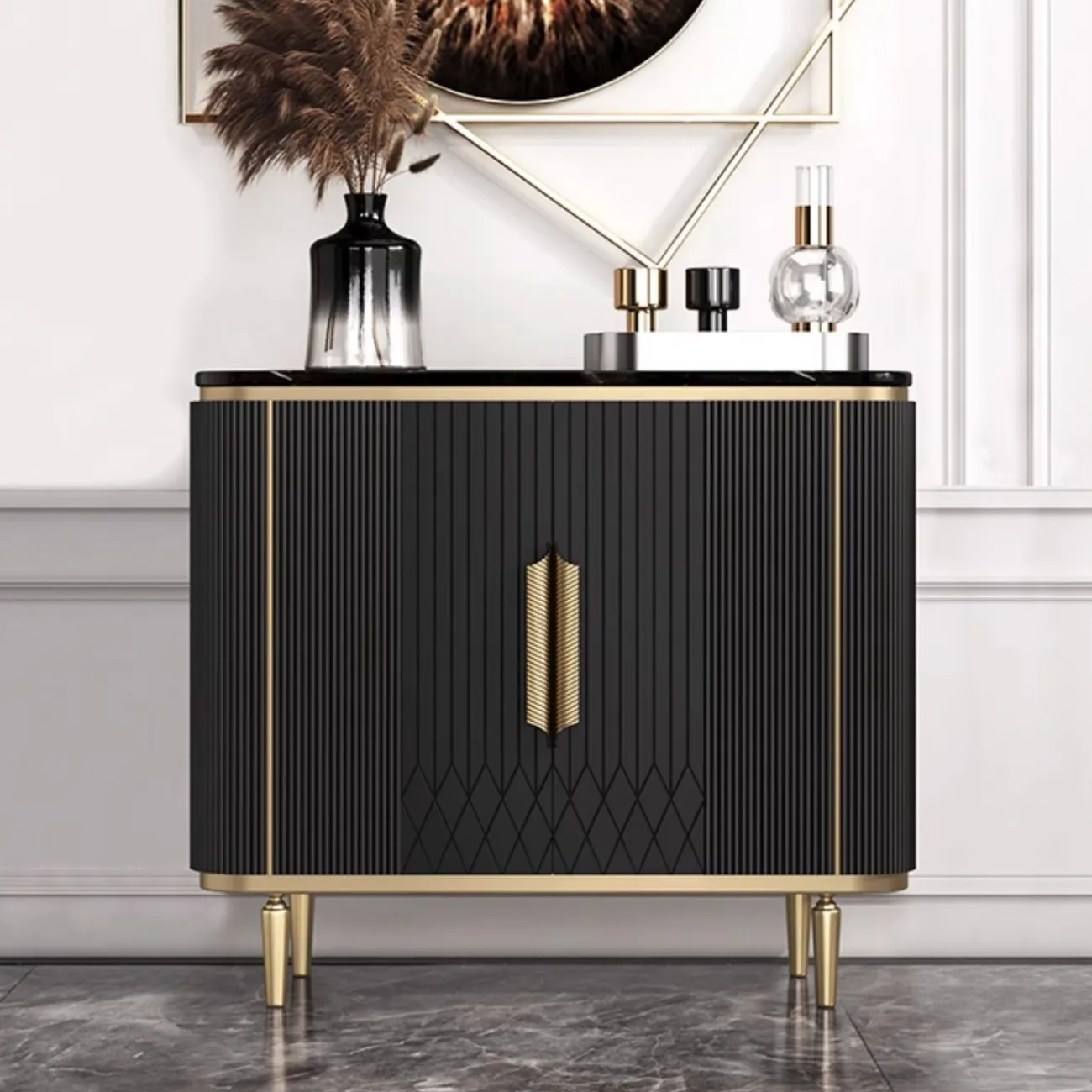 Современный комод Linko из дерева и мрамора KD39150-32