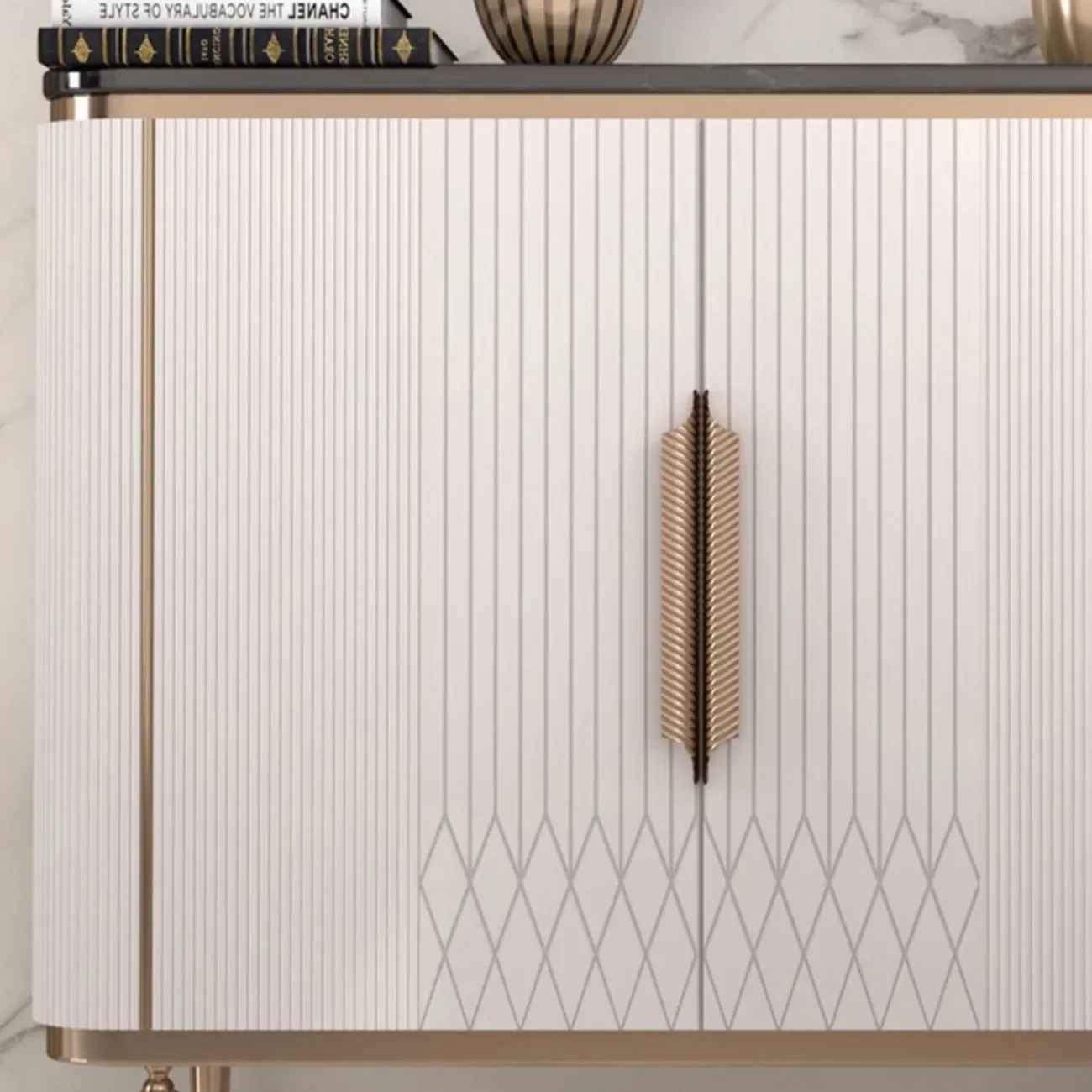 Современный комод Linko из дерева и мрамора KD39150-32 Современный комод Linko из дерева и мрамора KD39150-32