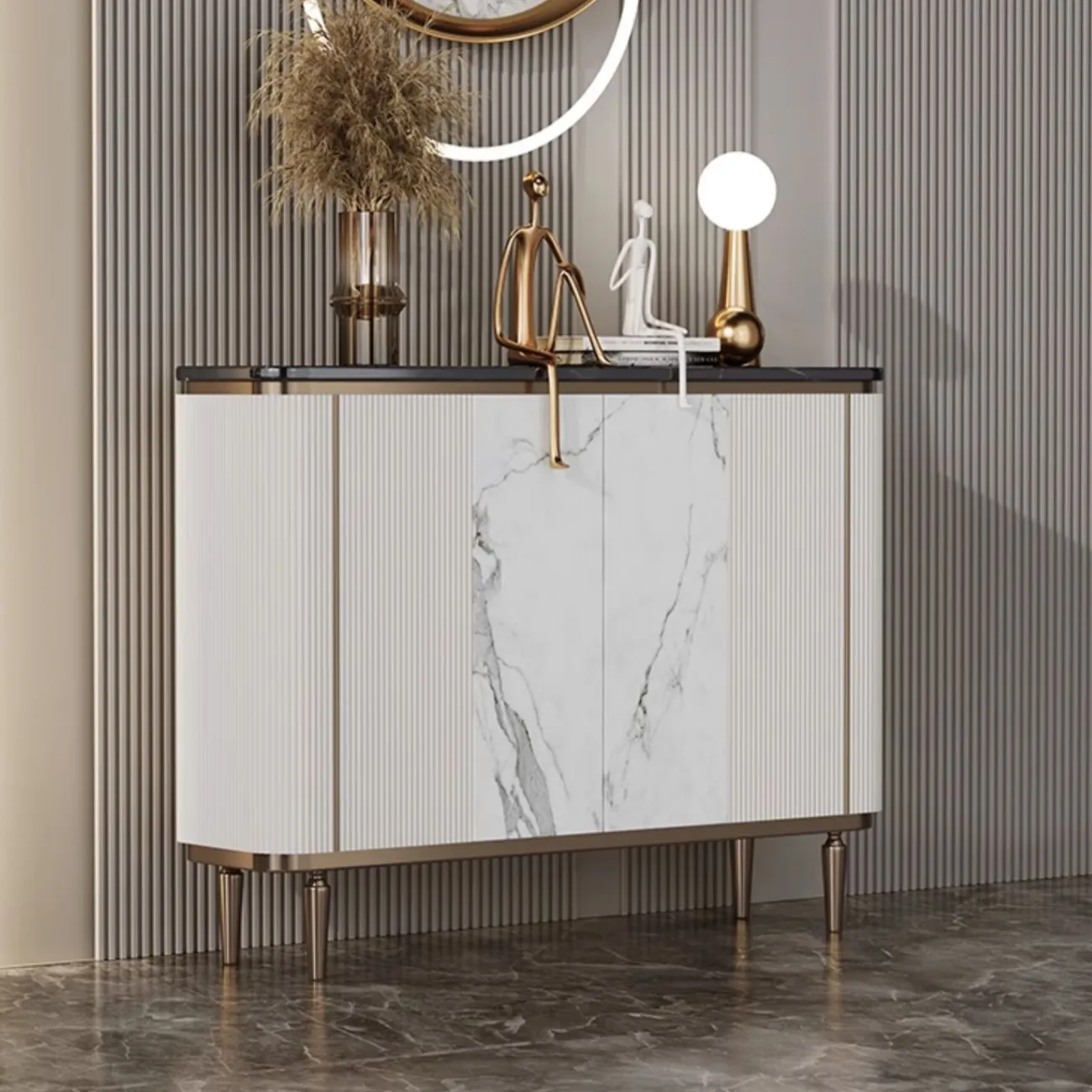 Современный комод Linko из дерева и мрамора KD39150-32 Современный комод Linko из дерева и мрамора KD39150-32