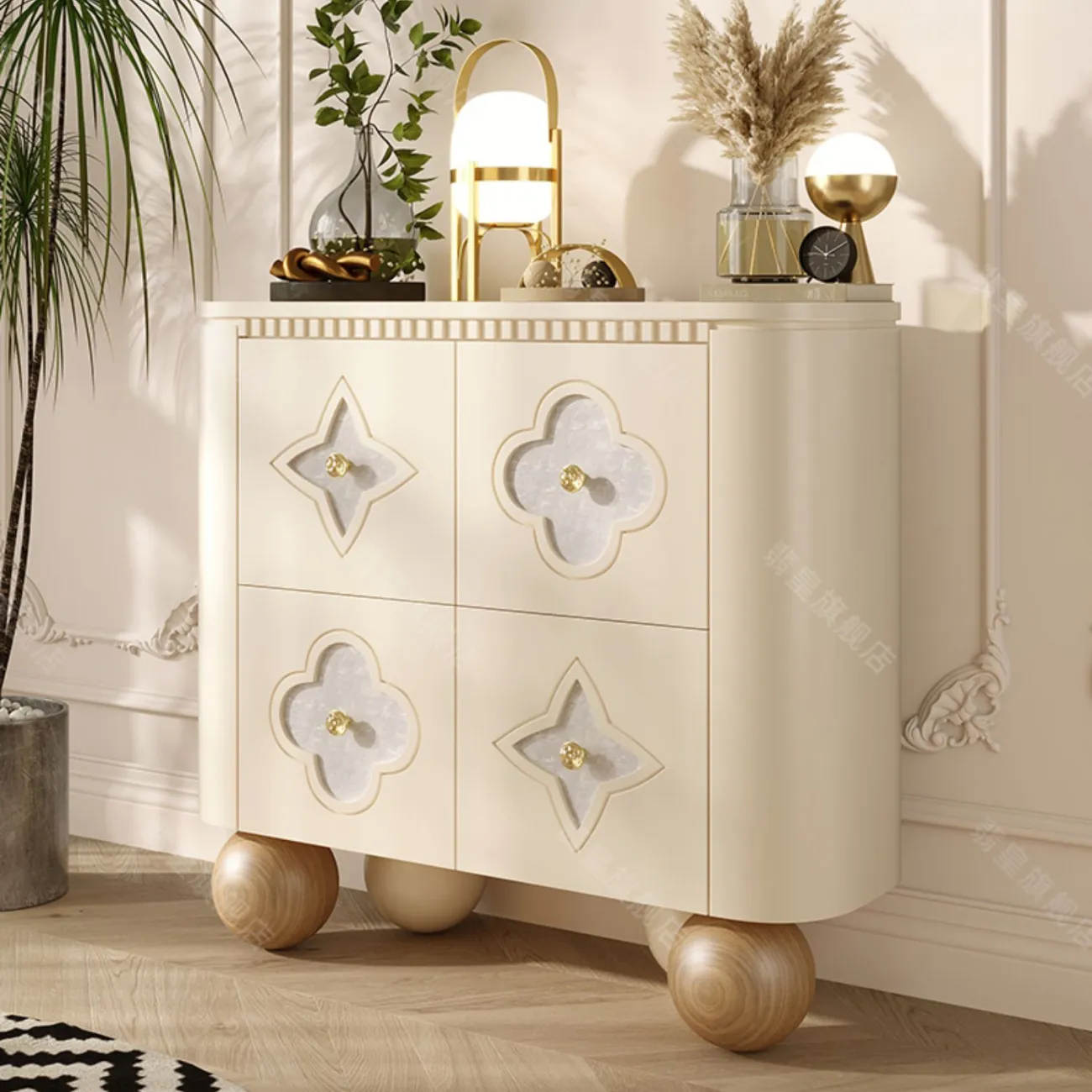 Элегантный сервант Linko из дерева с натуральным перламутром SV39154-32