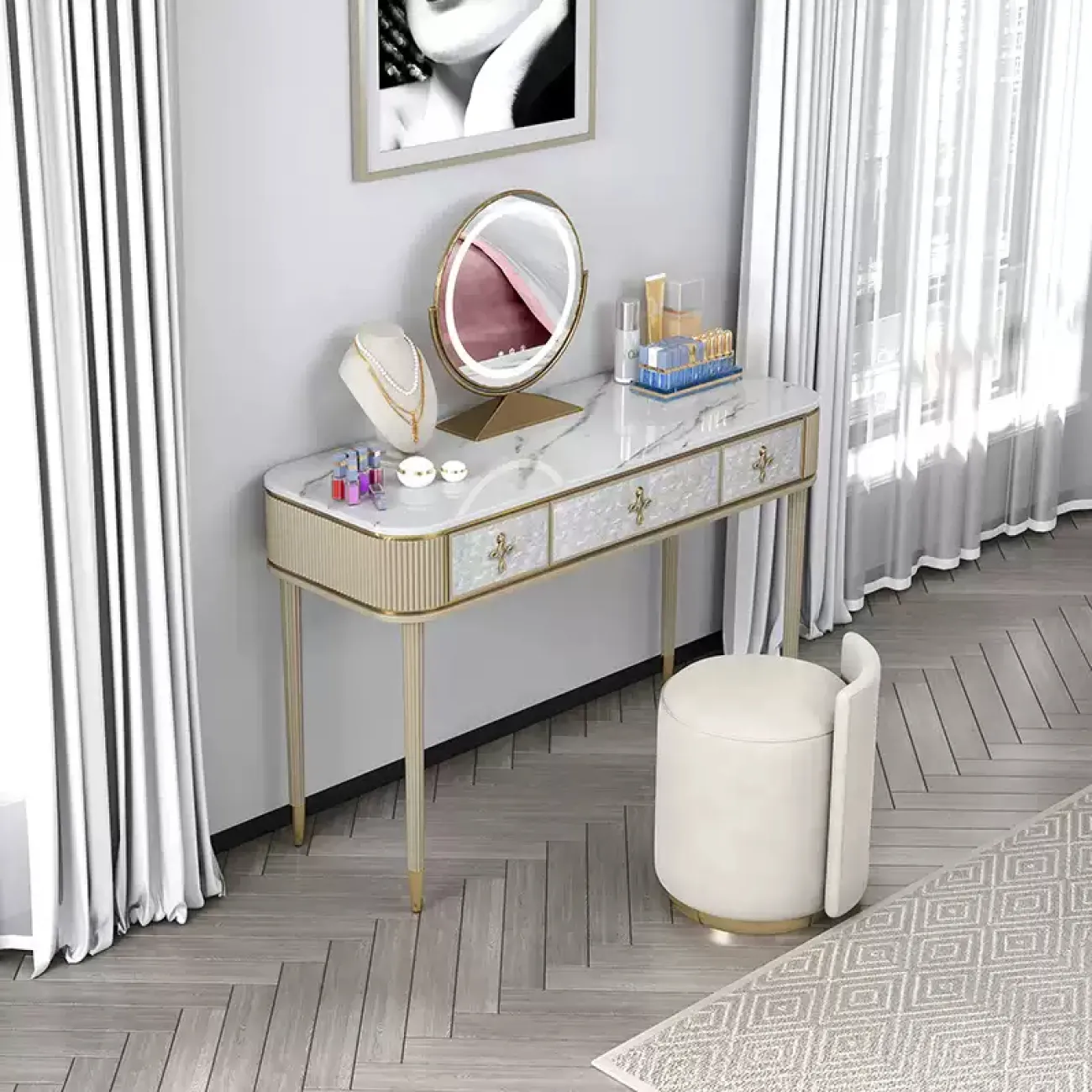 Элегантный туалетный столик Linko с зеркалом TS39157-32