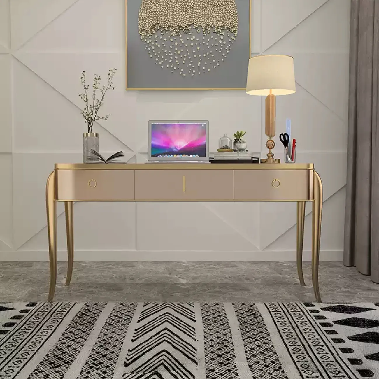 Удобный письменный стол Linko из дерева и стали PS39162-32