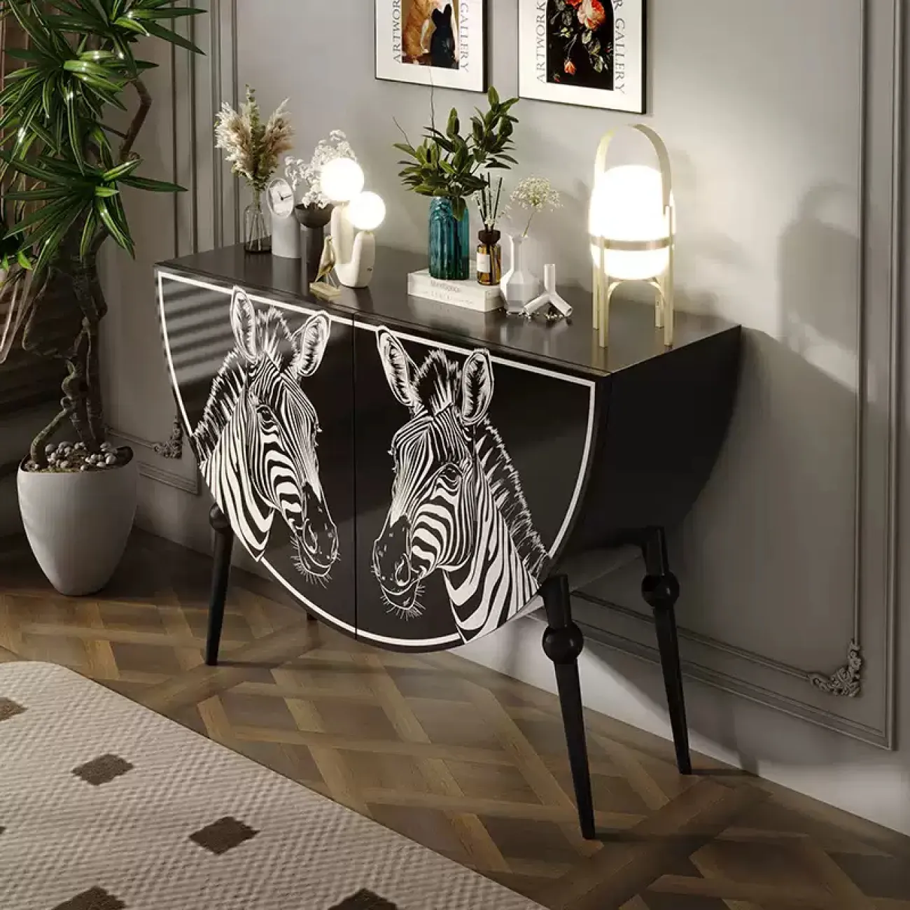 Оригинальный сервант "Зебры" от Linko из дерева SV39165-32 Оригинальный сервант "Зебры" от Linko из дерева SV39165-32