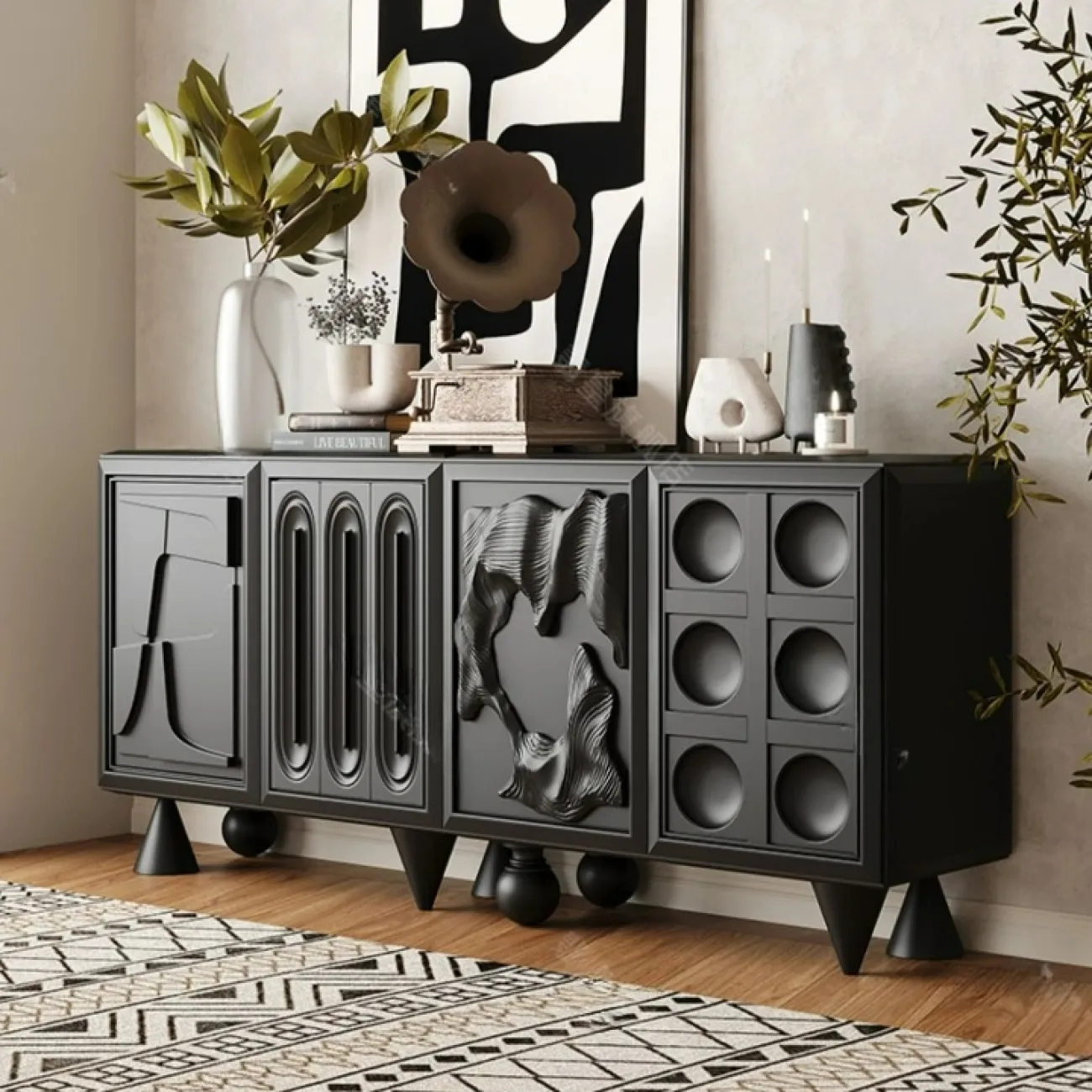 Резной комод Linko из дерева KD39167-32