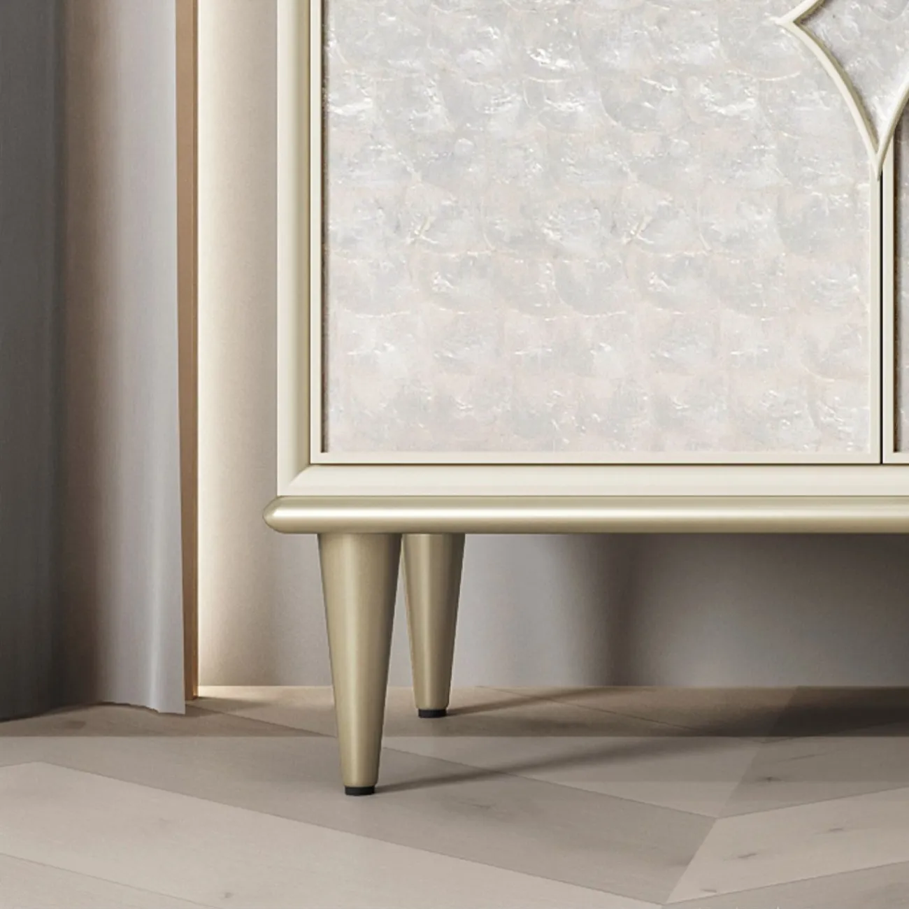 Элегантный комод Linko с фасадом из перламутра KD39169-32