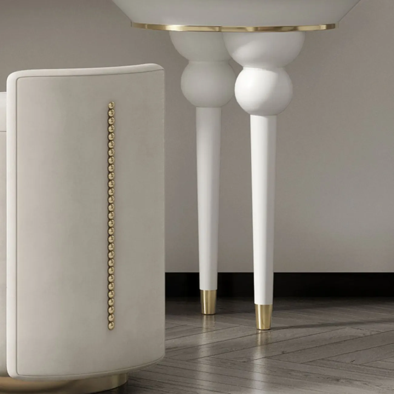 Элегантный туалетный столик Linko с зеркалом и мраморной столешницей TS39170-32