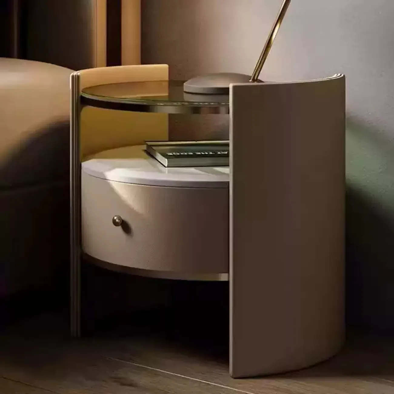 Элегантная прикроватная тумба Linko со столешницей из мрамора и стекла PT39172-32