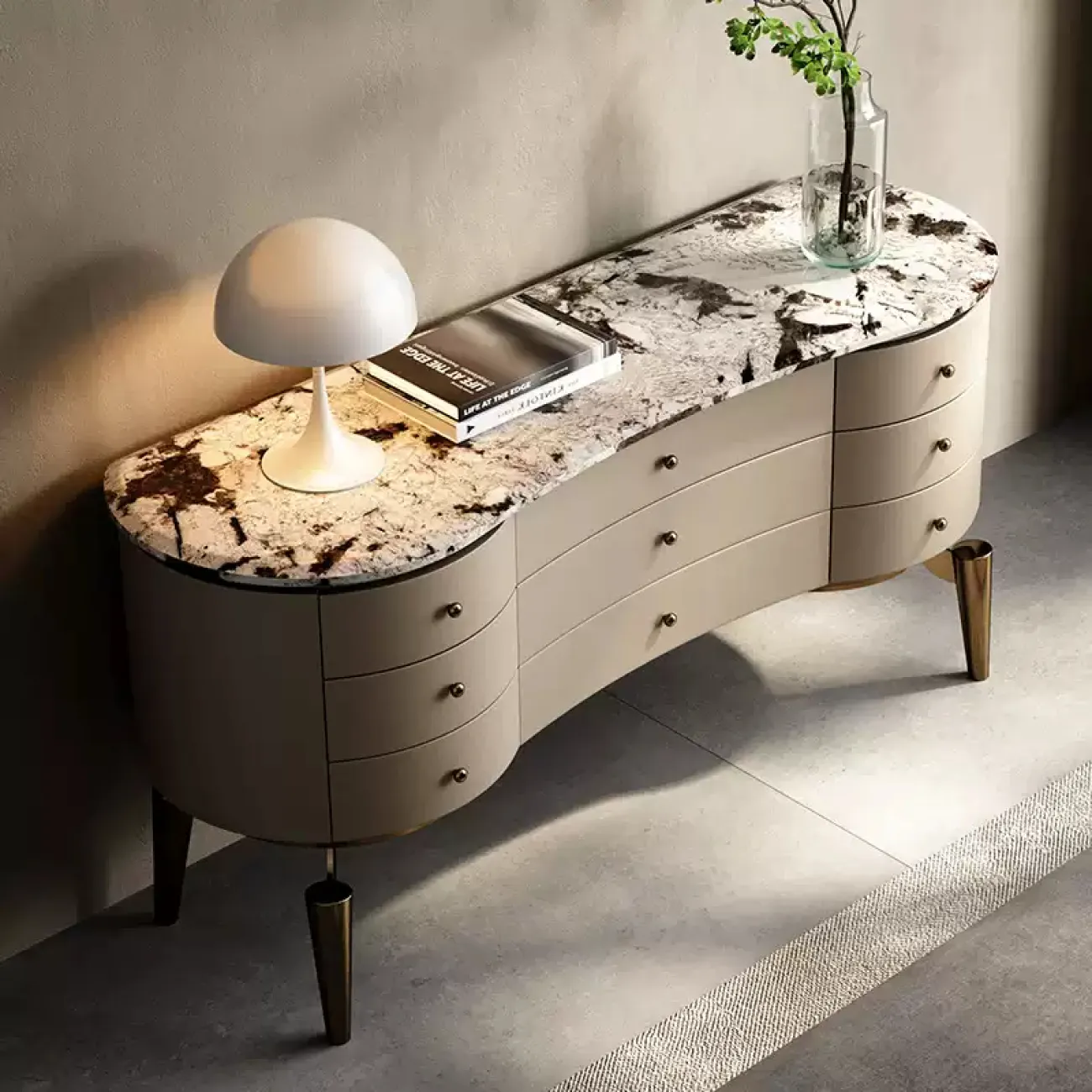 Элегантный комод Linko с мраморной столешницей KD39178-32