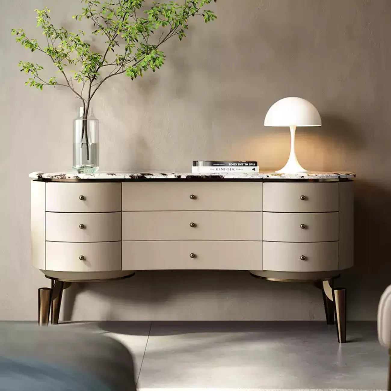 Элегантный комод Linko с мраморной столешницей KD39178-32