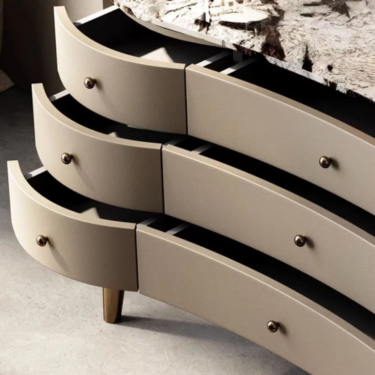 Элегантный комод Linko с мраморной столешницей KD39178-32