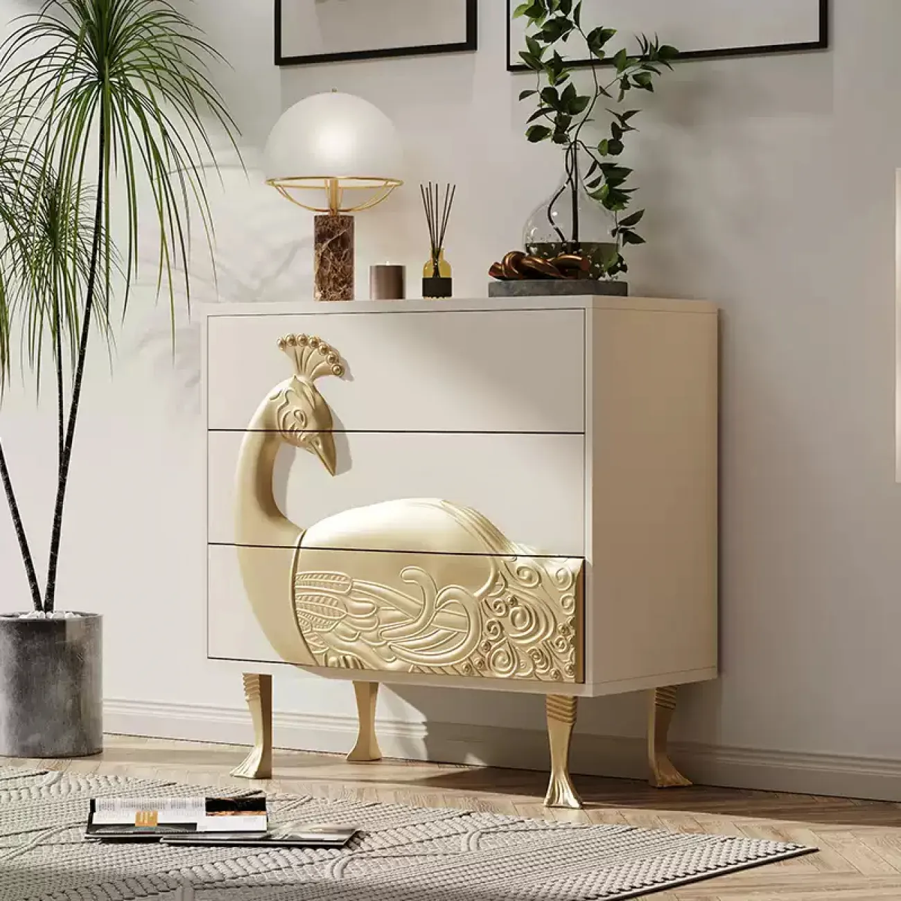 Роскошный комод "Павлин" Linko из дерева KD39179-32