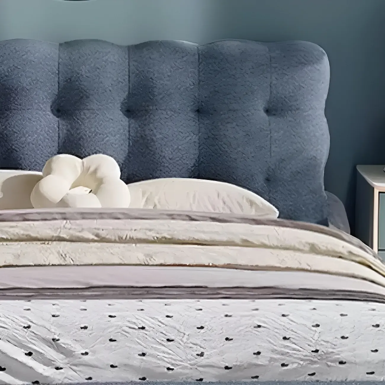 Удобная двухспальная кровать Degas от LaLume с разной обивкой KR39187-32