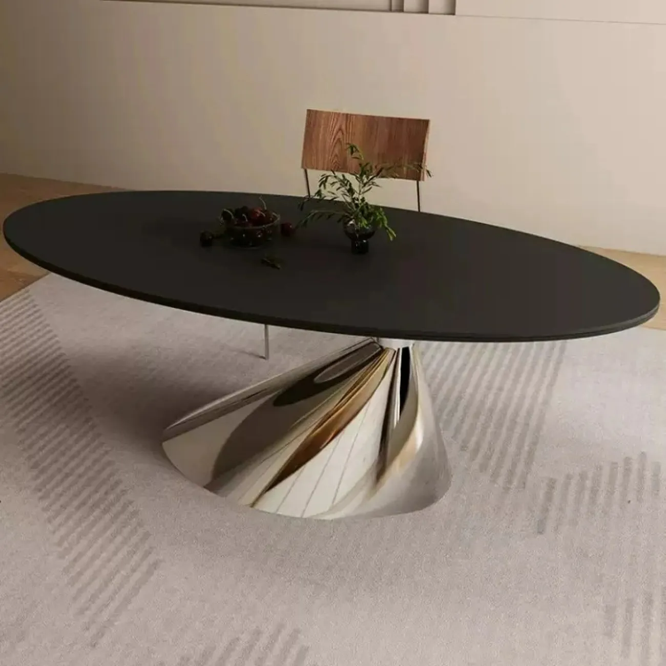 Стильный обеденный стол Yaduo из дерева и мрамора OS39208-32 Стильный обеденный стол Yaduo из дерева и мрамора OS39208-32