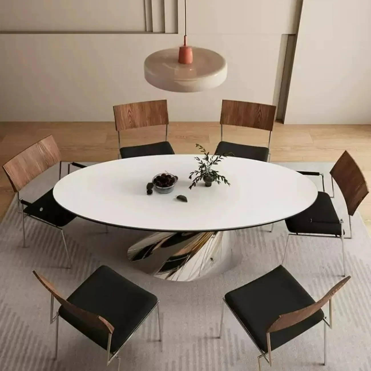 Стильный обеденный стол Yaduo из дерева и мрамора OS39208-32 Стильный обеденный стол Yaduo из дерева и мрамора OS39208-32