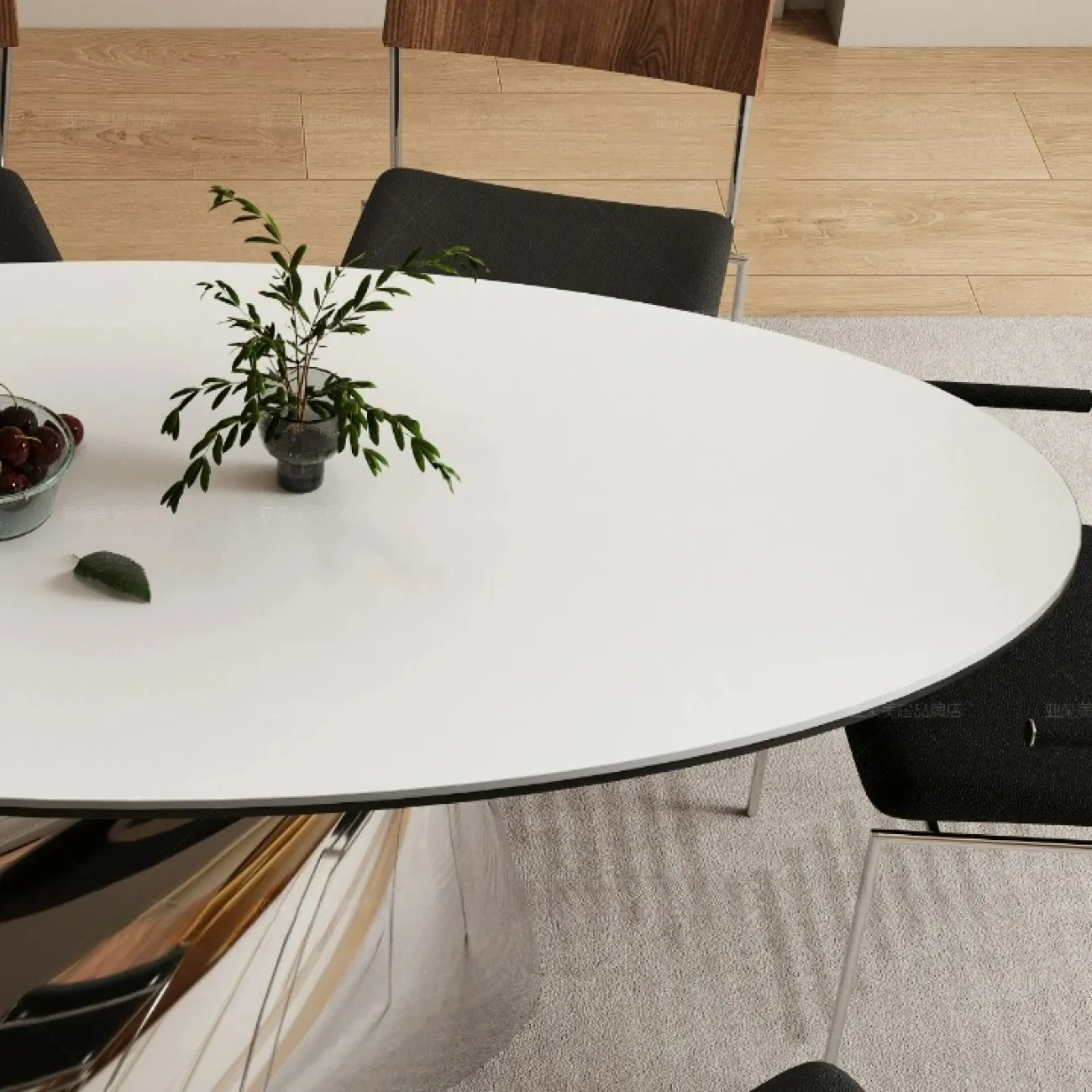 Стильный обеденный стол Yaduo из дерева и мрамора OS39208-32 Стильный обеденный стол Yaduo из дерева и мрамора OS39208-32